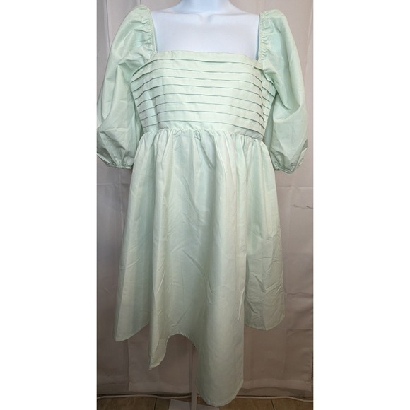 Blue Rain Dresses & Skirts - Blue Rain Chambray Tencel Off Shoulder Babydoll Flowy Mini Womens Dress Size M